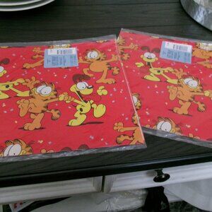 New Vintage Ambassador Gift Wrap Wrapping Paper Garfield Odie 2 PACKS 4 Sheets